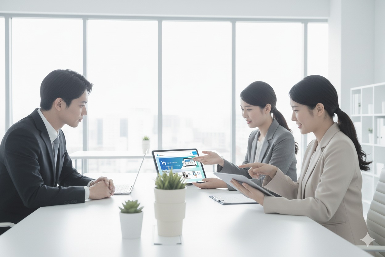 กลุ่มพนักงานในองค์กรกำลังเรียนรู้การใช้งานระบบ LMS ร่วมกัน